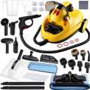 1500W Steam Cleaner 36-Piece All-in-One Attachments Kit, 99% Sanitization, 22ft Reach, 360° Rotating Brush for Home/Car/Tile/Grout/Wallpaper Removal, Chemical-Free Cleaning (35 in 1)