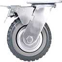 8 inch All Swivel Caster Wheels, Heavy Duty 4Pcs Pack Anti-Skid Rubber Swivel Casters with 360 Degree Top Plate (2 with Brakes Lock & 2 Without)