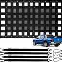 Cargo Net for Pickup Truck Bed 2.3' x 3.9' Heavy Duty Adjustable Truck Bed Cargo Nets with Metal Cam Buckles & Hooks Rope