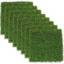 Kesfey 8 Packs 12 x 12 Inch Squares Grass Placemats Artificial Grass Mat Fake Turf Astroturf Squares Placemat Synthetic Grass Turf Patch Washable Green Fake Grass Patch Tiles for Outdoor Picnic Party