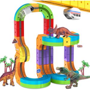 Electric Train Set with 3D Magic Flexible Race Tracks for Kids, Race Car Track Easy to Detach and Store for 3 4 5 6 7 8 Years Old Boys Girls