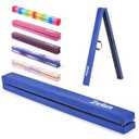 ZELUS 8ft. Folding Gymnastics Balance Beam, Floor Balance Beam w/ Carry Handles Anti-Slip Base for Kids, Beginners & Professional Gymnasts (8 ft, Blue)