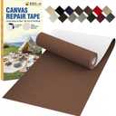 Canvas Repair Tape, 3.2 x 63 Inch Waterproof Heavy Duty Fabric Tape for Furniture, Self Adhesive Canvas Repair Patches for Boat Covers, Sofas, Tents, Louge Chairs, Canopy, Awning Dark Brown