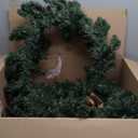 Hotop 4 Pcs Artificial Christmas Wreath for Front Door Christmas Green Farmhouse Wreath DIY Faux Plain Wreaths for Decorating Window Room Christmas Party Decor (24 Inches)