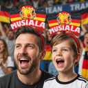 World Soccer Cup 2026 Merchandise-8 Pack Glitter Glasses & Headbands Set,DIY Your Favorite Soccer Star,Clear Germany Flags and Symbols,Sports Events Hairband Headwear Gift (GER set)