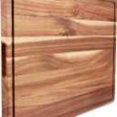 Large Acacia Wood Cutting Boards for Kitchen, 24 x 18 Inch Extra Large Wooden Cutting Board with Juice Groove, Reversible Butcher Block Cutting Board for Meat and Veggies