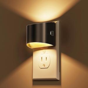 2 x L LOHAS LED Night Lights Plug into Wall 2 Pack, Dusk to Dawn Sensor Nightlight, Brightness Adjustable, 3000K Soft White