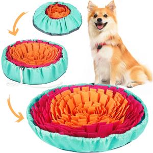 Vivifying Snuffle Mat for Dogs, Interactive Sniff Mat for Slow Eating and Keep Busy, Adjustable Dog Digging Toys Encourages Natural Foraging Skills and Mental Stimulation (Rose Red Orange)