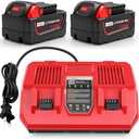 WECACHWE 6.0Ah 18V Battery Replacement for Milwaukee 18V Battery and Dual-Port Rapid Charger 48-11-1840 48-11-1828 48-11-1820 48-11-1815 48-11-1850 48-11-1860 48-11-1890