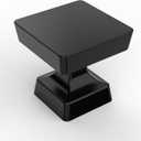 Asidrama 10 Pack 1-1/4 inch Matte Black Kitchen Cabinet Knobs - Dresser & Drawer Knobs - Zinc Cabinet Hardware (Single Hole Knob)