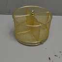 360 Rotating Metal Utensil Caddy - 4 Compartment Silverware Cutlery Holder Rotation Fork Spoon Napkin Organizer Flatware Storage Basket Party Countertop Buffet Picnic Camping Outdoor Gold