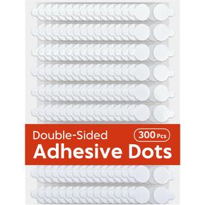300Pcs Double Sided Dot Stickers Removable,0.4" Adhesive Putty Stickers,Adhesive Dots,Anti-Slip, Ideal for Scrapbook, Crafts & DIY(300, 10mm)