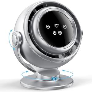 AGEYOU Desk Fan for Office, 90°Oscillating Fan with 6000mAh Rechargeable, 10 Speeds 4H Timer 270°Tilt Adjustment, 28dB Ultra-Quiet Portable Personal Table Fans, Gifts for Christmas Women Men Home