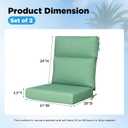 Outdoor Patio Chair Cushions 44x21x3.5 inch, Set of 2 Thicken Comfy Cushions for Rocker Non Slip Fade Shield Water Repellent High Back with Ties, Ash Pinstripe Weave