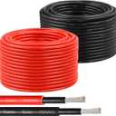 Solar Panel Wire 10 AWG(6mm) - Solar Extension Cable 100Ft Black & 100Ft Red 10 Gauge Tinned Copper PV Wire for Outdoor Automotive RV Solar Panel Boat Marine (Black+Red)