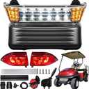 Golf Cart Deluxe Light Kit Compatible with Club Car Precedent Electric 2004-Up 12V Street Legal Light Kit, Upgrade LED Headlight Taillight with Turn Signals Hazard Light Switch Horn Brake Pad