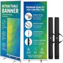 2 Pack 33 x 81 IN Retractable Roll-Up Banner Stand with Carrying Bag, Portable Aluminum Pop Up Display Banner Stand for Business, Trade Shows, Stores, Advertising, Events(Banners Not Included)