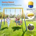Heavy-Duty Steel Swing Stand for Outdoor, 500lb Capacity Universal Swing Frame, Adult-Rated Anti-Tip Design for Porch/Backyard, Easy Tool-Free Assembly, Yellow(Swing Stand Only)