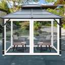 Gazebo Universal Replacement Mosquito Netting, Outdoor Mesh Netting Screen 4-Panel Sidewall with Zipper for Patio, Canopy, Garden and Backyard, Gray(Mosquito Net Only) (White, 10' x 12')
