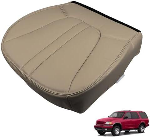 munirater Car Tan Bottom Seat Cover Front Driver Side Synthetic Leather Replacement for 1997-2002 Expedition XLT Eddie Bauer