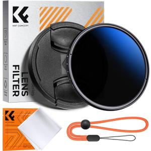 K&F CONCEPT 67mm Variable ND Camera Lens Filter ND2-ND400 (1-9 Stops) + Filter Cap + Cleaning Cloth 18 Multi-Layer Coatings Adjustable Neutral Density Ultra Slim for Camera Lenses(K-Series)