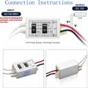 Lustaled DC 12V Power Supply Driver Transformer - 15W Waterproof IP67 120VAC to 12V DC Converter Constant Voltage Switching Power Supply for LED Strip Lights, G4 MR11 MR16 Display (2-Pack)