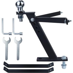 GELASKA Lawn Mower Trailer Towing Hitch with Chrome Trailer Hitch Ball, 1-7/8 x 3/4 x 2 inch Hitch Ball, 2000 lbs, Garden Tractor Pro Hi Hitch for John Deere Cub Cadet Husqvarna Riding Mowers