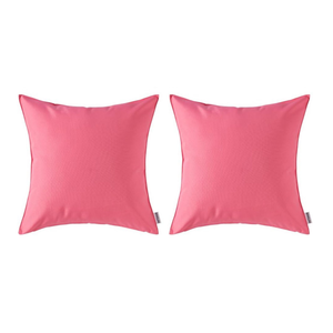 MIULEE Pack of 2 Decorative Outdoor Waterproof Summer Spring Valentine Pillow Cover Square Garden Cushion Case PU Coating Throw Pillowcase Shell for Tent Park Couch 18x18 Inch Pink