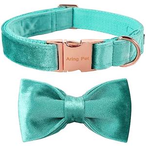 ARING PET Bowtie Dog Collar-Velvet Dog Collars with Removable Bowtie, Cute & Comfortable Dog Collar.