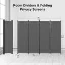 Privacy Screen Room Divider as Dressing Screen 4 Panel Wall Room Divider with 3 Wider Feet Portable Wall 6FT Partition Wall for Office Dining Room Children's Separate Rooms,Grey