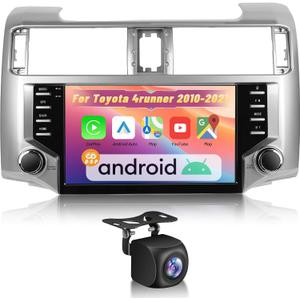Android Car Stereo for Toyota 4runner 2010-2021, 9 Inch IPS Touchscreen Car Radio with Wireless Carplay, Android Auto, Equalizer, WiFi, GPS Navigation, FM RDS, SWC, Mirror Link + AHD Rear View Camera