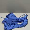 Vrtige Women's V Neck Twist Front Sleeveless Ribbed Knit Sexy Tank Crop Top Plain Royal Blue Small