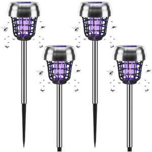 2026 Solar Powered Wireless Bug Zapper Outdoor, Mosquito Killer IP65 Waterproof, Mosquito Repellent Outdoor for Patio RV Yard Garden Farm,Fly Traps Gnat Control Zapper for Small Flying Insect Gnat(4)
