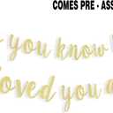 LINGTEER Do You Know How Love You Are Gold Glitter Cursive Script Bunting Banner Sweet Baby Shower Birthday Party Decoration Nursery Room Wall Sign - NO DIY REQUIRED