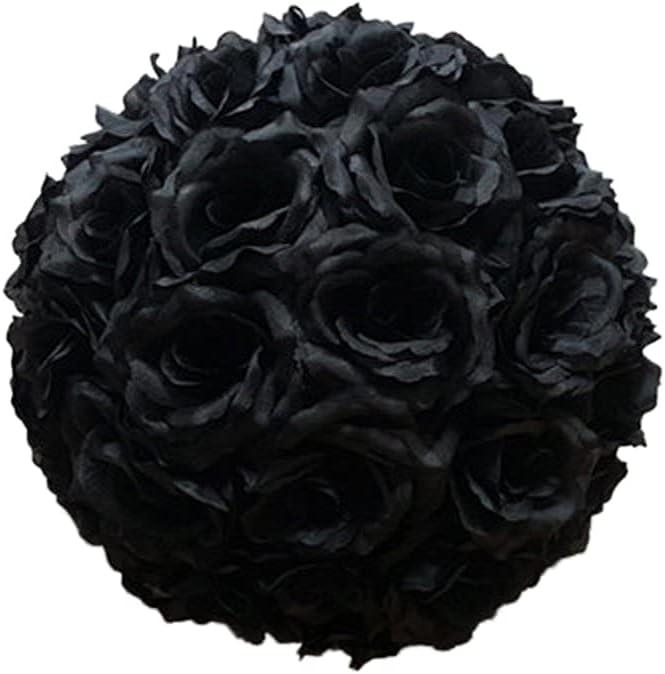Artificial Flower Ball for Centerpieces Bridal Wedding Artificial Wedding Party Centerpieces Decorations, 7.8inch (5, Black)