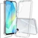 for Samsung Galaxy A16 5G Case Crystal Clear Slim Hard Case Hybrid Shockproof Bumper with Tempered Glass Screen Protector Full Body Anti-Yellow Anti-Scratch Phone Protective Cover