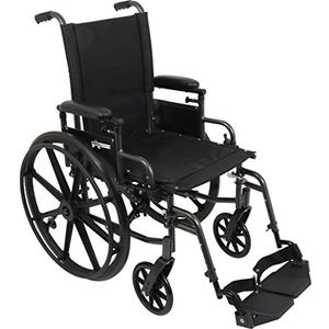 ProBasics Ultra Lightweight Wheelchair for Adults - Height Adjustable Seat - Flip Back Height Adjustable Desk Arms - Swing-Away Foot Rest, 18" x 16" Seat