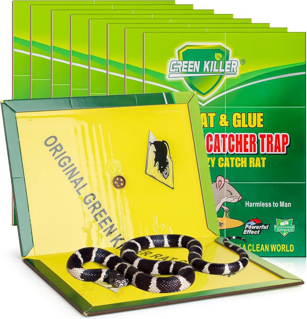 8 Pack Jumbo Sticky Snake Traps, Super Sticky Glue Trap for Snakes Mice Rats Cockroaches Spiders, Large Snake Glue Trap Control Outdoor Home Garden Yard Farm, Rat Glue Board, Easy to Set, 11.5" x16.6"