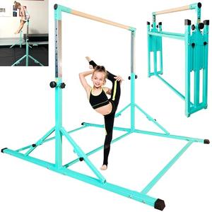 PreGymnastic Foldable Gymnastics Bar, 6FT Horizontal Bars, Folding Training Bar for Kids Ages 3-18, Weight Limit 500 LB, Adjustable kip Bar, Home Gym Equipment Indoor