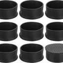 uxcell 9Pcs Chair Leg Caps, Fit OD 76mm (3 Inch) Non-Marking PVC Chair Leg Tips Non-Slip Chair Leg Floor Protectors Round Table Covers End Caps for Furniture, Black