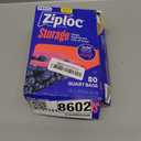 Ziploc Quart Food Storage Bags, Stand-Up Bottom, Easy to Fill, 80 Count
