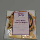 The image displays a package for honeycomb table centerpieces, specifically a "Graduation Centerpiece 10 Pcs (Orange)". The package also includes instructions on how to assemble these decorations, which are commonly used for parties and events. 