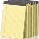 6 Pack Legal Pads 8.5 X11, College Ruled Notebook, 300 Sheets Yellow Note Pad, Writing Pads 8.5x11, Tear Off Notepad, Lined Paper, Notebook Paper for Office Home School, 50 Sheet/Pad