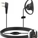 Earpiece Surveillance Kit Compatible with Baofeng Kenwood Retevis Pxton BTECH Walkie Talkie with PTT Mic Headset Accessories (D-Shaped)