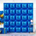NISOCY 25PCS Blue Square Foil Balloons Wall Backdrop Double Sided Dark Blue Balloons Tunnel Arch Kit for Birthday Baby Shower Graduation Wedding Anniversary Party Decoration