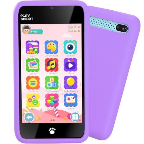 MOMILLA Kids Smart Phone Toys for Girls, 3.97” Touchscreen, Dual Cameras with Stickers, 200+ Games & 16GB Storage, Christmas Birthday Gifts for Kids Age 3-10, Educational Mini Toddler Play Phone Toy