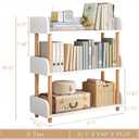 OSCHF 3-Tier Wooden Open Bookcase - Modern Display Bookshelf with Top Edge and Solid Wood Frame for Home and Office, Storage Cabinet, Warm White, 9.45 x 31.5 x 29.53 inches