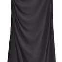 Women's Standing Neck Sleeveless Straight Sleeveless Slim Fit Folded Decoration Midi Dress L