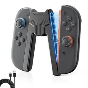 DUXICEPIN V-Shaped Charging Grip for Nintend0 Switch 2 JoyC0n  Ergonomic Design, LED Charging Indicator, Quick Charge Compatible, Lightweight & Easy to Use with Type-C Cable Included
