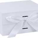 OEMVALATY White Gift Box,14x12x5 Inches Gift Boxes with Lids for Presents with Magnetic Closure and Ribbon for Wedding,Storage,Birthday